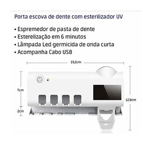 Porta Pasta de Dente Automático