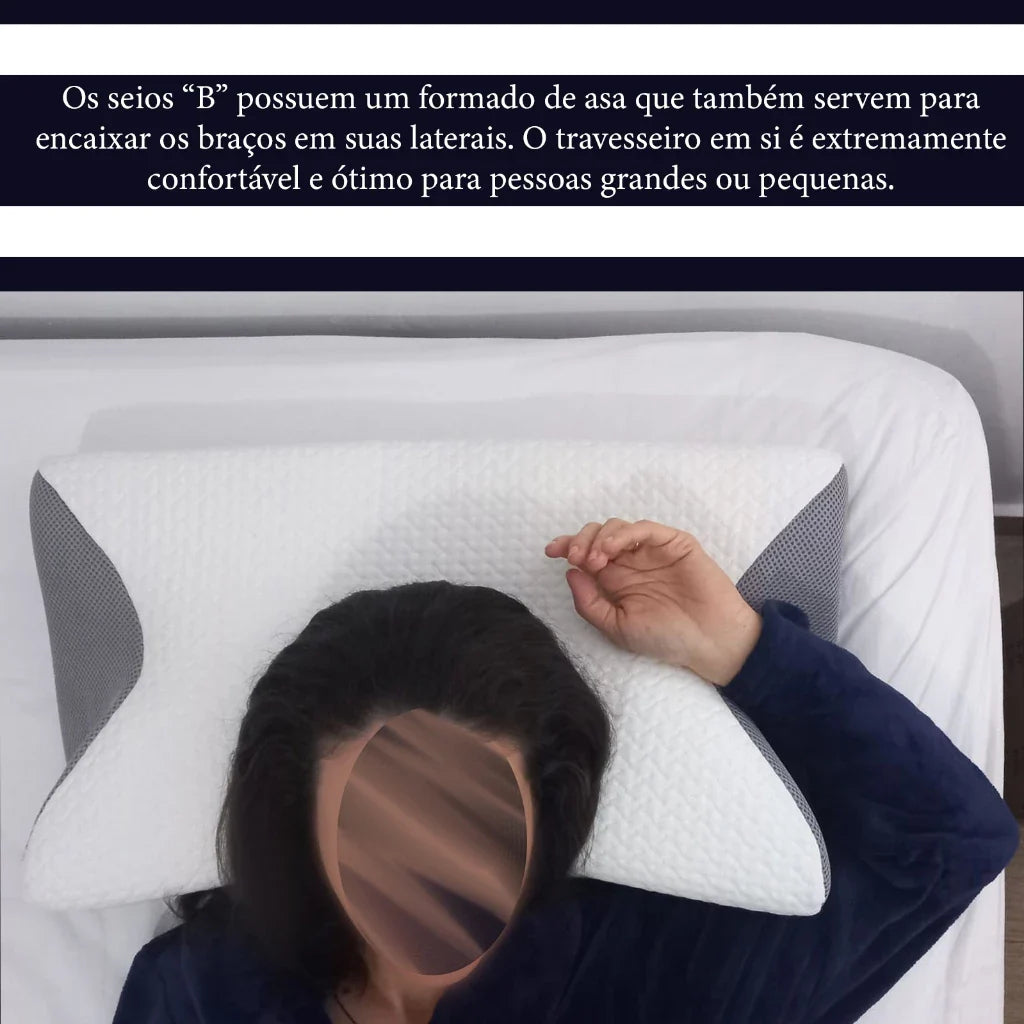 Travesseiro Cervical Ortopédico Torcicolo Dor No Pescoço com fronha lavável feito em látex ergonômic