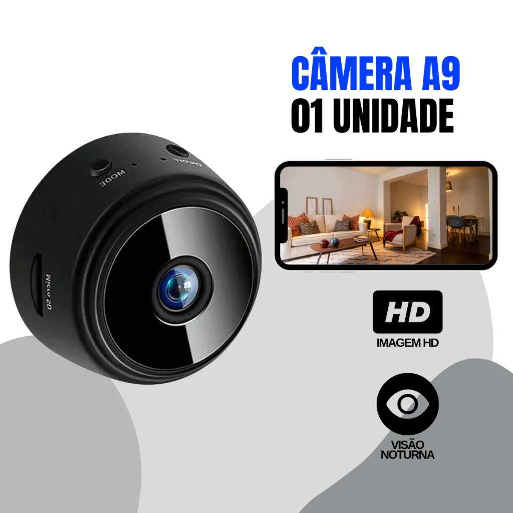 Mini Câmera Espiã A9 HD 1080P com Visão Noturna